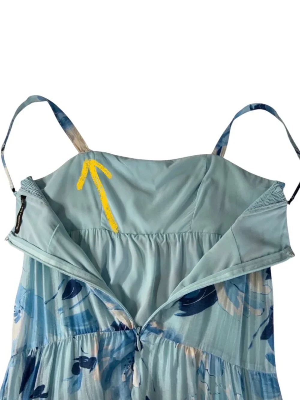 Abercrombie and Fitch Floral Tiered Maxi Dress SP Petite Blue ALTERED
